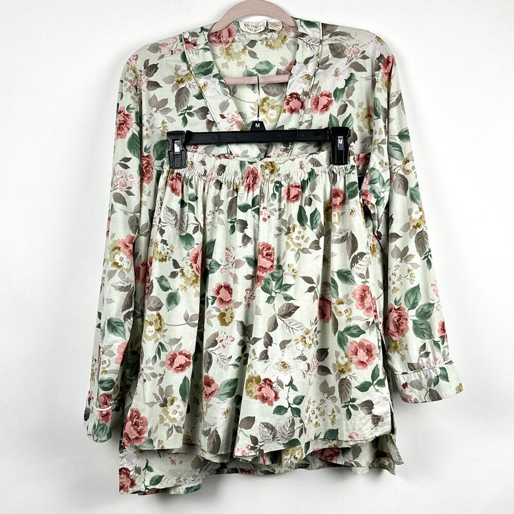 Victoria's Secret Cotton Floral Pajama Set | PJs Top & Shorts | Size S